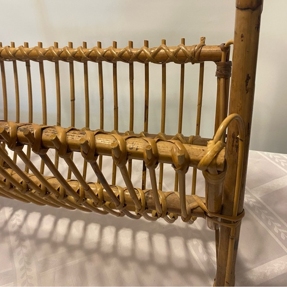 Vintage Wicker Magazine Rack - Picture 3 of 14